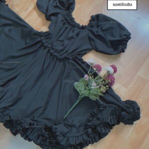 Vestido Aurora (blanco, negro, morado y burdeo)